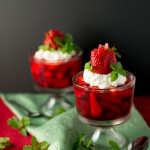 Strawberry Jello with Rose Whipped Cream